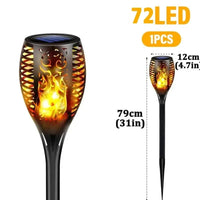 Torche Solaire  LED Effet Flamme