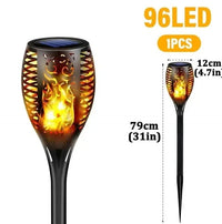 Torche Solaire  LED Effet Flamme