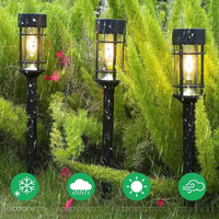 Lampe solaire de jardin en verre