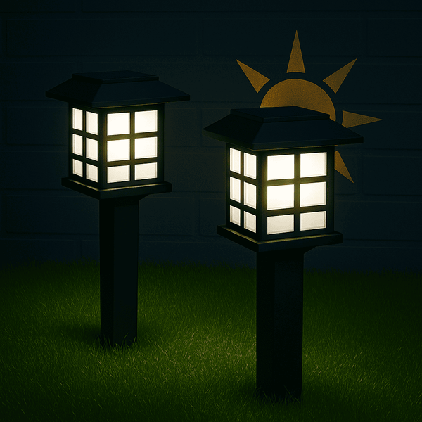Lot de 2 Lampes Solaires De Jardin À Planter – Modèle Maisonnette Pour Allée Et Terrasse | Nocta Solis™ - NoctaSolis