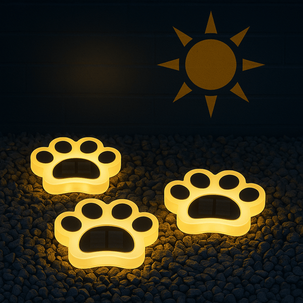 Lot de 4 Lampes Solaires LED Nocta Solis™ Patte de Chat – Éclairage Décoratif pour Allées & Jardins, Étanches Sans Câblage - NoctaSolis